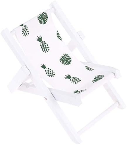 VALİCLUD Mini Ahşap plaj sandalyesi Karikatür Tropikal Desen Güneşlenme Sandalye Modeli Fotoğraf Prop Masaüstü Telefon Ekran