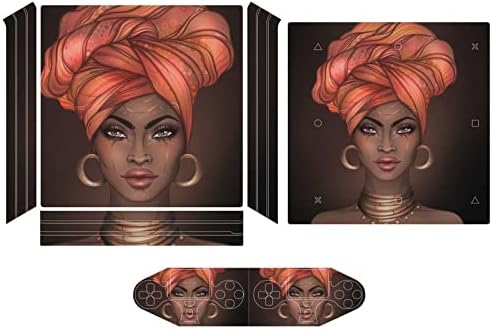 Afro-Amerikan Güzel Kız PVC Yapışkanlı Etiket Cilt Koruyucu Sticker için PS4 Pro / PS4 İnce Denetleyici