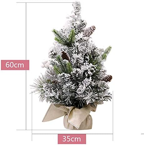 ZPEE 23.6 inç Malzeme PVC Kar Akın Masaüstü Dekorasyon Ağacı, Küçük Yapay Noel Ağacı suni çam kozalağı Dekorasyon DIY Çam
