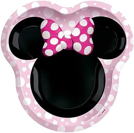 Minnie Mouse Şekilli Kağıt Tabaklar-9 x 7 5/8 / Çok Renkli / 8'li Paket