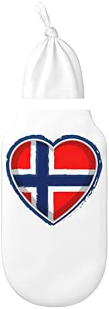PUPSIKINS Bebek Kundak Battaniye Norveç Bayrağı Kalp Pamuk Sıkı Koza Çuval ve Bere Şapka Set Yumuşak Yenidoğan Arabası Wrap