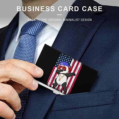 Dabbing Panda Amerikan Bayrağı Kartvizit Kutuları Çoklu kartlıklı cüzdan Kredi Kartı KİMLİK Vaka Taşıyıcı Erkekler ve Kadınlar