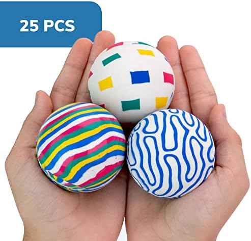 Entervending Bouncy Balls - Çocuklar için 25 Adet Lastik Top-Karışık Zıplayan Toplar - 60 mm Büyük Zıplayan Top-Zıplayan