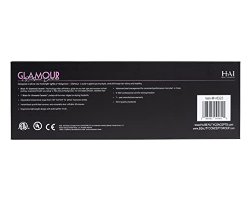 Glamour 1 Tri-Diamond Seramik Düzleştirici - Parlaklık için inci Kaplamalı Çift Voltajlı Saç Düzleştirici-Tüm Saç Tipleri