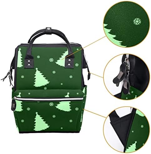 Yeşil Noel Çam Ağaçları ile bebek bezi çantası Sırt Çantası Bebek Bezi Değiştirme Çantaları Çok Fonksiyonlu Büyük Kapasiteli