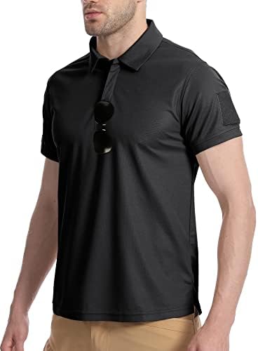 YAXHWIV erkek polo gömlekler Taktik erkek t-shirtü Kısa Kollu, Nem Esneklik, Golf Tenis Gömlek