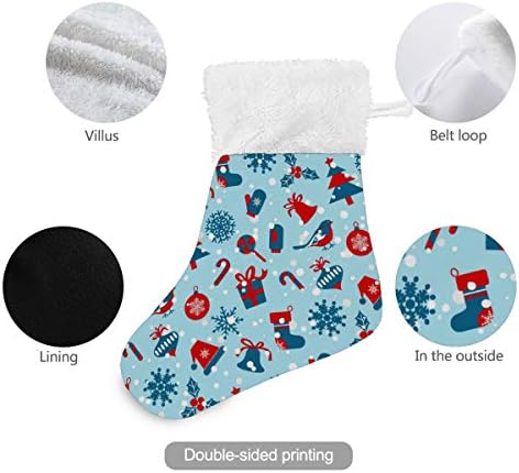 ALAZA Noel Çorap Noel Kar Taneleri Klasik Kişiselleştirilmiş Küçük Çorap Süslemeleri Aile Tatil Sezonu için Parti Dekor Seti
