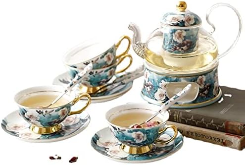 Seramik Cam ısıtma çiçek çaydanlık seti Filtre ile Avrupa Öğleden Sonra Çay çay seti, yalıtımlı Demlik