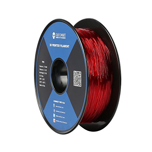 SainSmart - 101-90-163 Kırmızı Esnek TPU 3D Baskı Filament, 1.75 mm, 0.8 kg, Boyutsal Doğruluk + / -0.05 mm