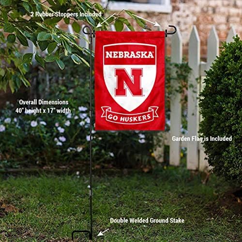 Nebraska Üniversitesi Go Huskers Kalkan Bahçe Bayrağı ve ABD Bayrağı Standı direk tutucu Seti
