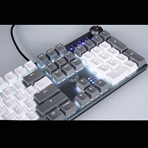 CCTECH Chichen mekanik oyun klavyesi, USB kablolu, Manyetik bilek desteği, Saf beyaz arka ışık klasik Keycaps, Oyun, Ofis