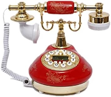 ZYKBB Antika Telefon Sabit Eski Moda Telefonlar Düğme Arama, LCD ekran Klasik Seramik Retro Telefon