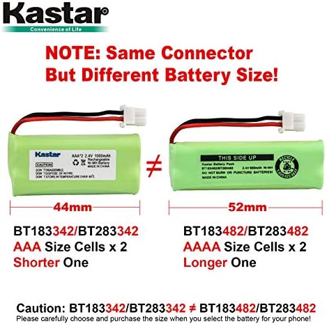 Kastar 2-Pack AAA 2.4 V 1000 mAh NiMH Şarj Edilebilir Pil için BT-166342 BT-266342 BT-283342 AT&T CL83464 EL51100 EL51200