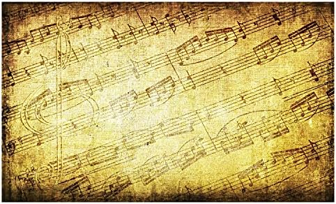 Lunarable Notalar Seramik Diş Fırçası Tutacağı, Vinyet Etkisi Klasik Melodileri Oluşturan Vintage Görünümlü Müzik Notaları,