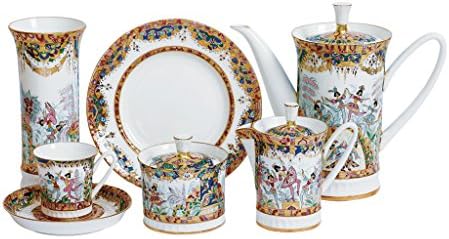 Lomonosov Porselen Rus Bale Kemik Çini Çay Seti 22 adet