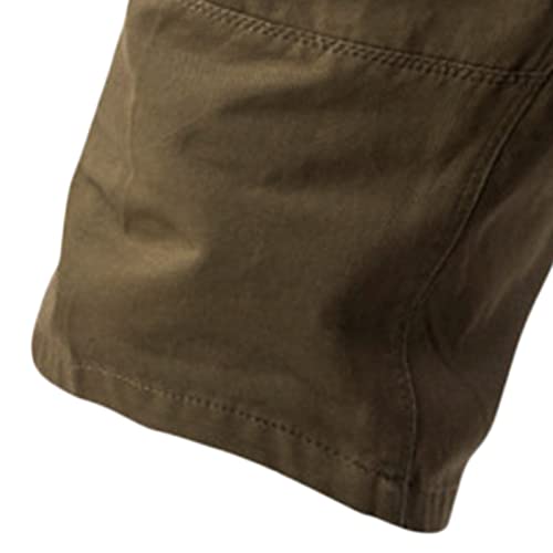 Erkek Rahat Fit Açık Şort Hafif Rahat Yürüyüş Kargo kısa pantolon Retro Düz Bacak Katı Yaz Kısa (Ordu Yeşili, 36)