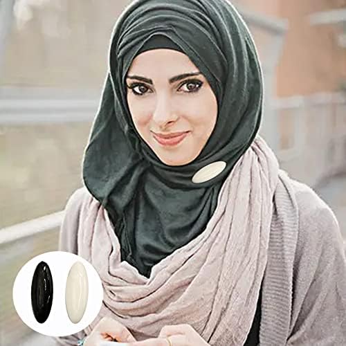 23 ADET Başörtüsü Pimleri SafteyPins Şal Şapka Pin Müslüman Kadınlar Başörtüsü Siyah Beyaz ve Çiçek Plastik Eşarp Klip Bayanlar