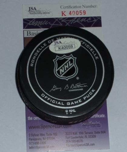 Benoit Pouliot, Resmi N. Y. Rangers Logosunu İmzaladı Puck Oilers Wild Canadiens Jsa İmzalı NHL Diskleri