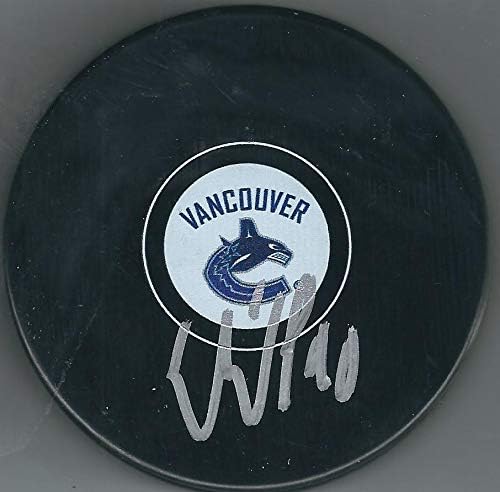 İmzalı ELİAS PETTERSSON Vancouver Canucks Hokey Diski-İmzalı NHL Diskleri