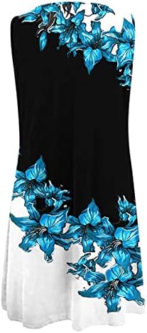 lczıwo kadın Yaz Günlük Elbiseler Renkli Baskı Kolsuz Hollow Out Gömme Tunik Sundress Casual Plaj Mini Tank Elbise