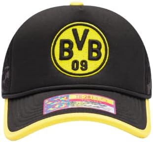 Fan Mürekkep Borussia Dortmund ' 1 ' Ayarlanabilir Snapback Kamyon Şoförü Tarzı Futbol Şapka / Kap Siyah