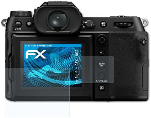 Fujifilm GFX 100S Ekran Koruyucu ile Uyumlu atFoliX Ekran Koruyucu Film, Ultra Net FX koruyucu Film (3'lü Set)