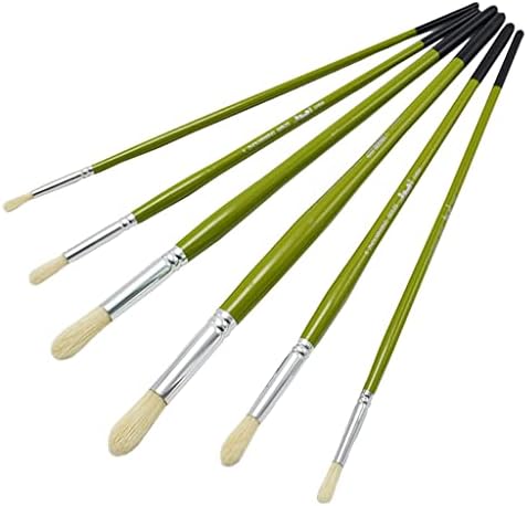 CCBUY 6 adet/takım Yuvarlak Kafa Yele Yağlı boya kalemi Seti Fırça Tepe Sanat Malzemeleri Fırça Seti Çizim Sanat Malzemeleri
