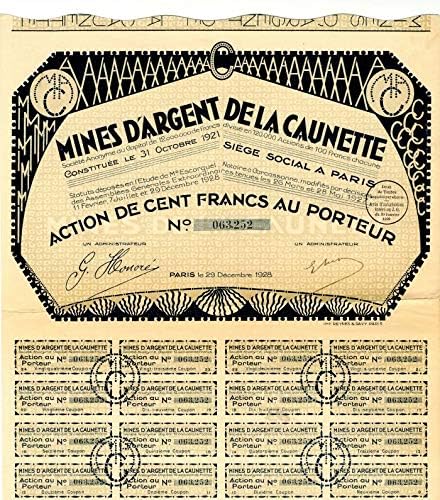 Mines D'ARGENT De La Caunette - Stok Sertifikası