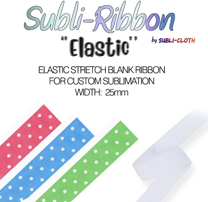 Subli-Şerit Elastik Kayış Süblimasyon DIY Özel Bez Kumaş Polyester (25mm x 40mts)