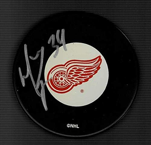Manny Legace İmzalı Detroit Red Wings Diski-İmzalı NHL Diskleri