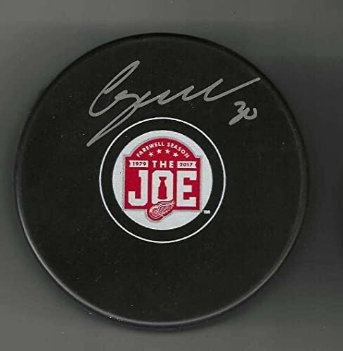 Chris Osgood Detroit Red Wings'i İmzaladı Joe Louis Arena JLA Veda Sezonu Diski - İmzalı NHL Diskleri