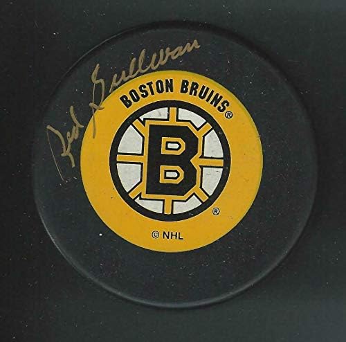 Red Sullivan İmzalı Boston Bruins Hendek Diski-İmzalı NHL Diskleri