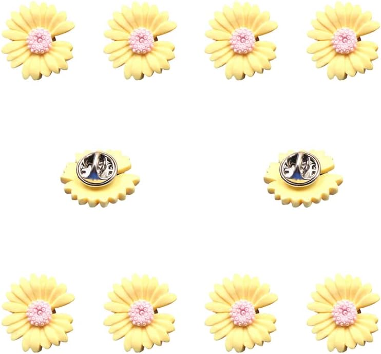 ZoTuoART 10 Adet 22mm Ayçiçeği Papatya Dikişsiz Gizli Düğmeler Anlık Düğmeler-Yedek Düğme Yok Dikiş Düğmesi Pimleri Kapak