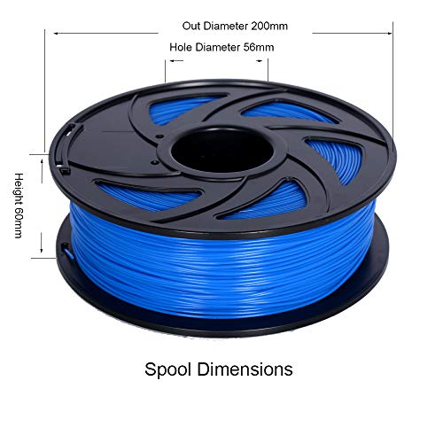 LEE FUNG ABS 3D Yazıcı Filament 1.75 mm, 1 kg (2.2 lbs) Makara, Boyutsal Doğruluk + / -0.05 mm Mavi