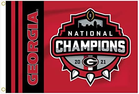 JayMac Sports NCAA Georgia Üniversitesi Ulusal Şampiyonları 2021 Bagaj Kapağı Bayrağı 28 x 40