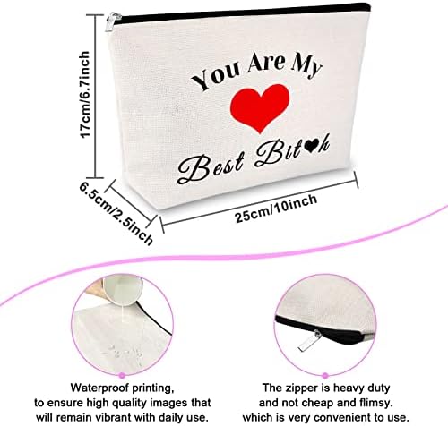 Komik En İyi Arkadaşlar Hediye Makyaj çantası doğum günü hediyesi Bestie Dostluk Hediye Kadınlar için Kardeş Kozmetik Çantası