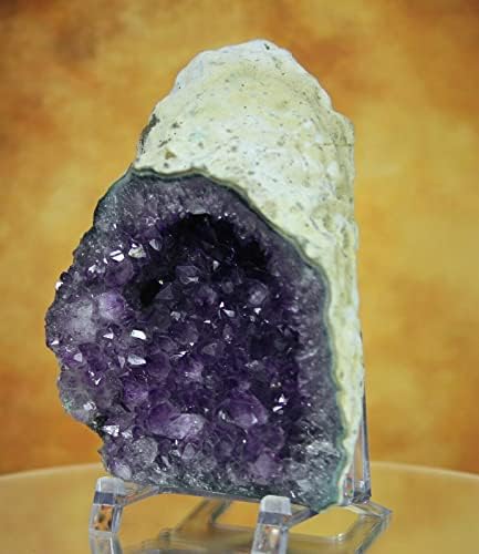 Crystal4933, 5.1 Sevimli Mor Ametist Kristal Ametist GEODE, Bazalt YOK, Stand