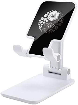 D20 Zar Yin Yang Baskılı Katlanabilir Masaüstü Cep Telefonu Tutucu Ayarlanabilir Standı Masası Aksesuarları Seyahat Ofis