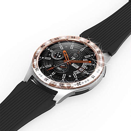 FitTurn Samsung Galaxy Watch 46mm/Gear S3 Frontier/Classic Çerçeve Halkası Stili ile Uyumlu, Bling Kakma Kristal Yapıştırıcı