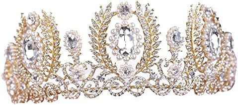 Wekıcıcı Barok Vintage Rhinestone Kristal Kraliçe Tiara Prenses Pageant Taç Düğün Kafa Bandı Saç Aksesuarları Gelin Parti