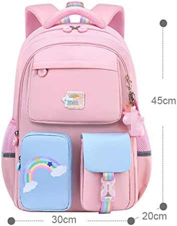 XYXBEBAO Büyük Kızlar Schoolbag Öğrenci Schoolbag 15.6 inç Laptop Sırt Çantası Seyahat Sırt çantası Kawaii Sırt Çantası (Pembe)