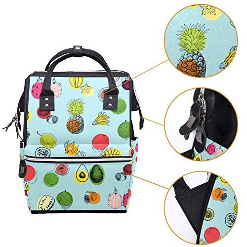 Tropikal Meyveler desen Bezi Bez Çantalar Mumya Sırt çantası bez Torba hemşirelik çantası bebek Bakımı için