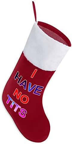 Göğüslerim Yok Noel Çorap Asılı Çorap Baskı Noel Ağacı Şömine Süslemeleri