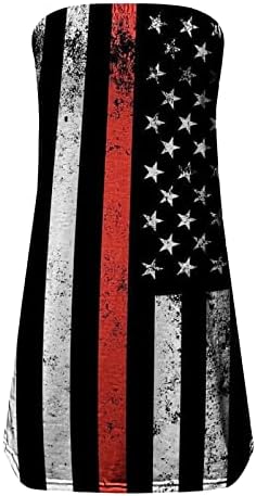 Lmdudan Bağımsızlık Günü kadın Çizgili Straplez Bandeau Tankı Üstleri Amerikan Bayrağı Tüp Üst Kapalı Omuz 4th Temmuz Gömlek