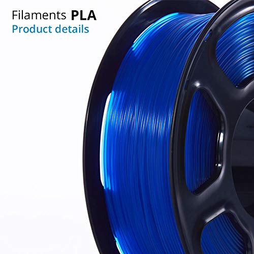 TOPZEAL 3D Yazıcı Filament, Şeffaf Serisi Renk PLA Filament 1.75 mm, Boyutsal Doğruluk + / -0.02 mm, 1 KG Biriktirme için
