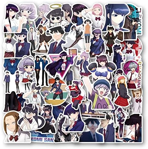 50 adet Komi San Çıkartmalar Serin Anime Çıkartmalar Genç Dizüstü Bilgisayarlar, Japon Manga Komi İletişim Kuramaz Anime