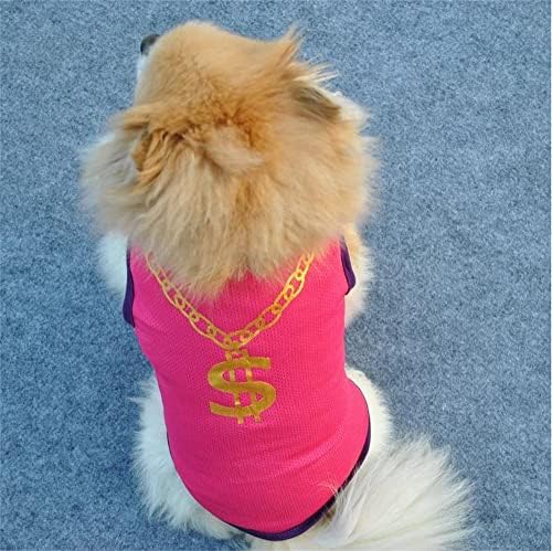 2-Pcs Köpek Gömlek, yumuşak Nefes Örgü Köpek T-Shirt Hafif Şık Köpek Giysileri ile Altın Zincir için Küçük Orta Boy Kız Köpekler