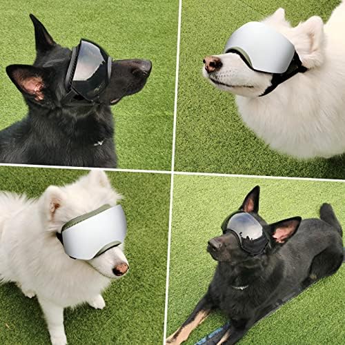 Zevk Köpek Güneş Gözlüğü Büyük UV Koruma Ayarlanabilir Köpek Gözlük Manyetik Lens Winproof Pet Gözlük Orta-Büyük Köpekler