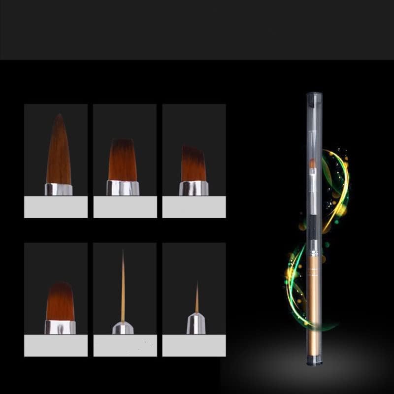 YEBDD 6 Adet Metal Manikür Fırça Seti Farklı Jel Tırnak Fırçaları Oyma Çizim Hattı Kalem