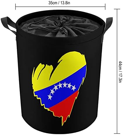 Venezuela Kalp çamaşır sepeti Yuvarlak Katlanır çamaşır sepeti Kova Depolama saklama kutusu Halat Saplı